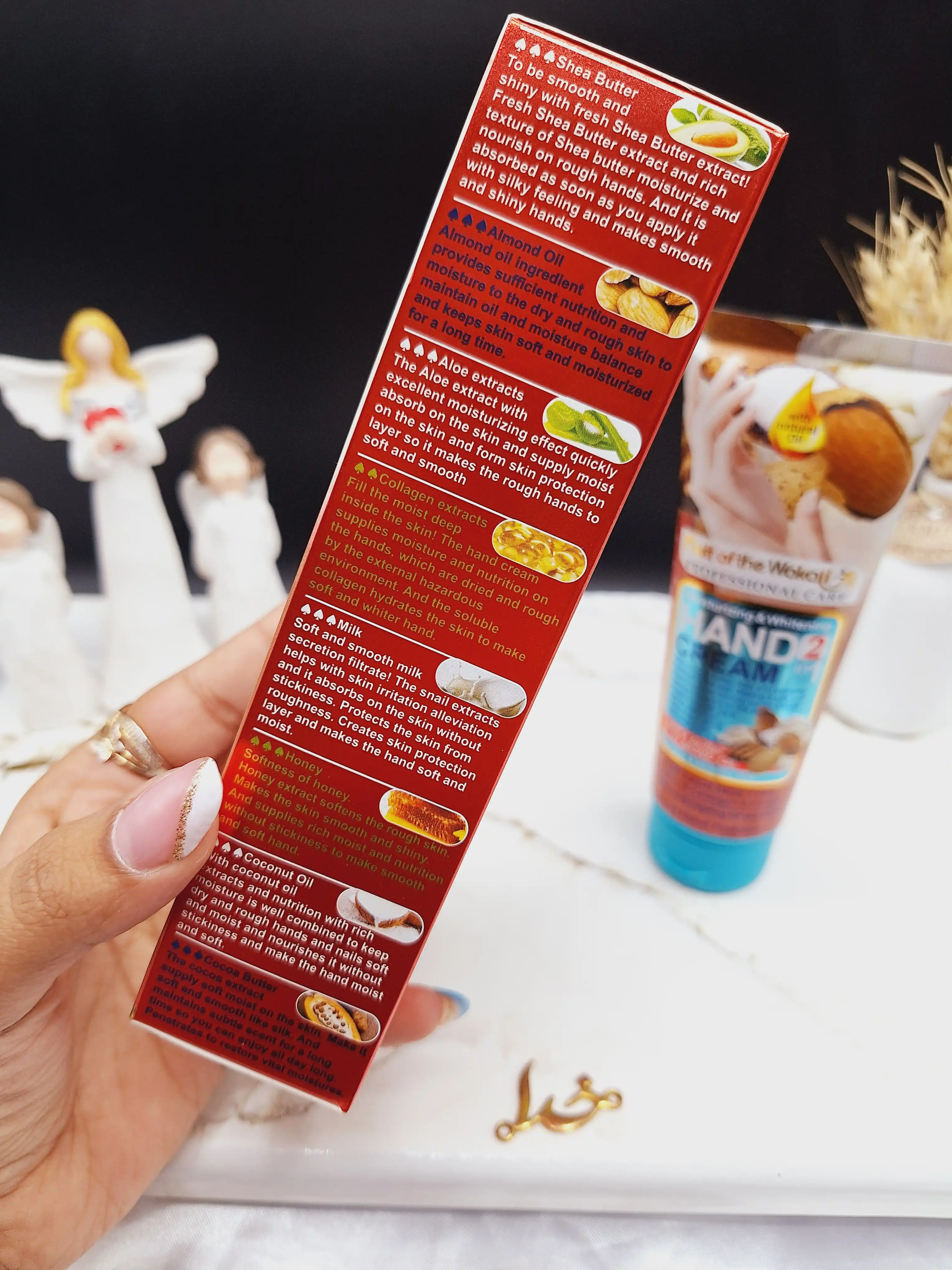 کرم مرطوب و سفید کننده دست کره شی و روغن بادام وکالی WOKALI کد WKL520