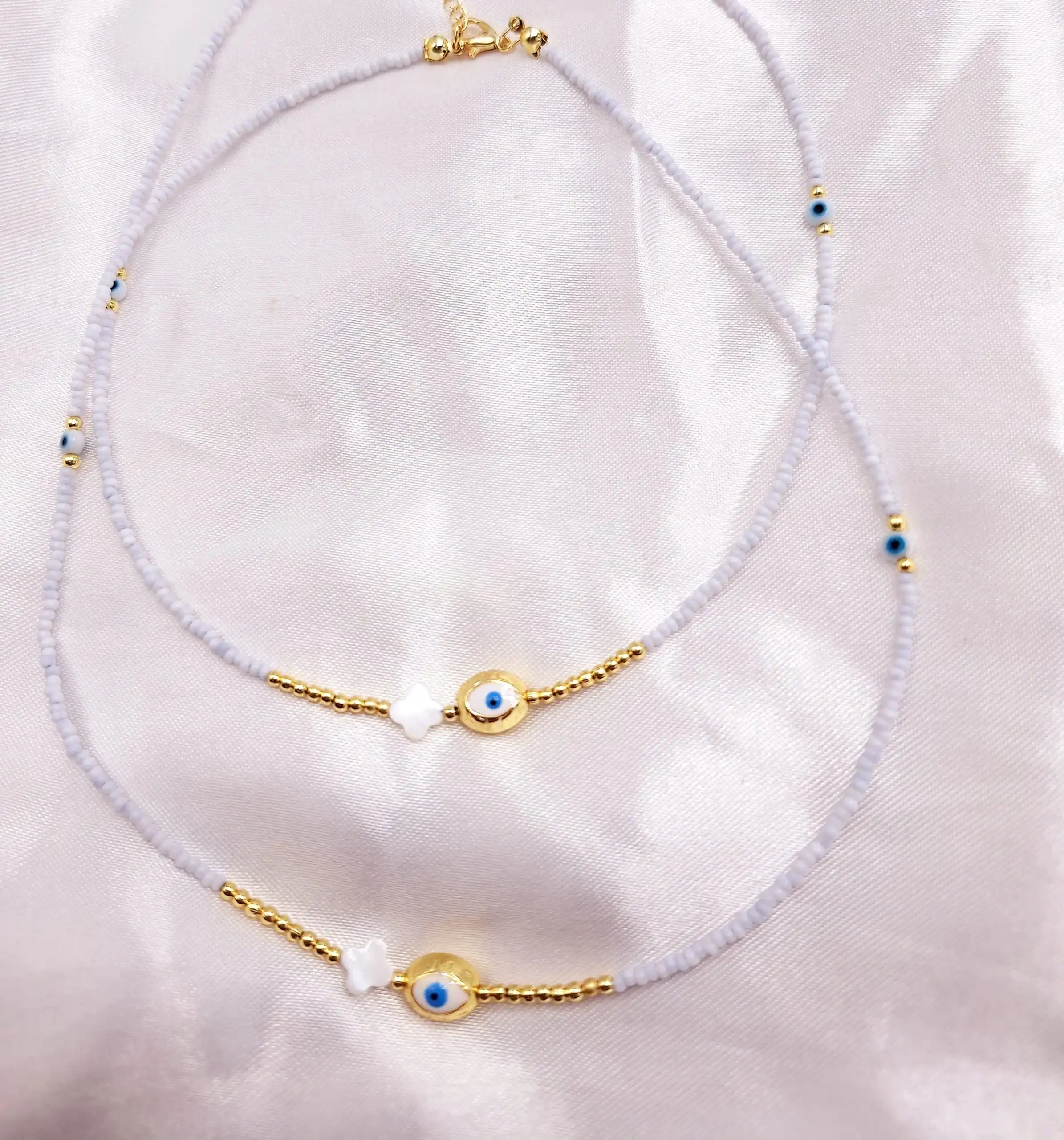 گردنبند تابستونی مراورید و چشم زخم